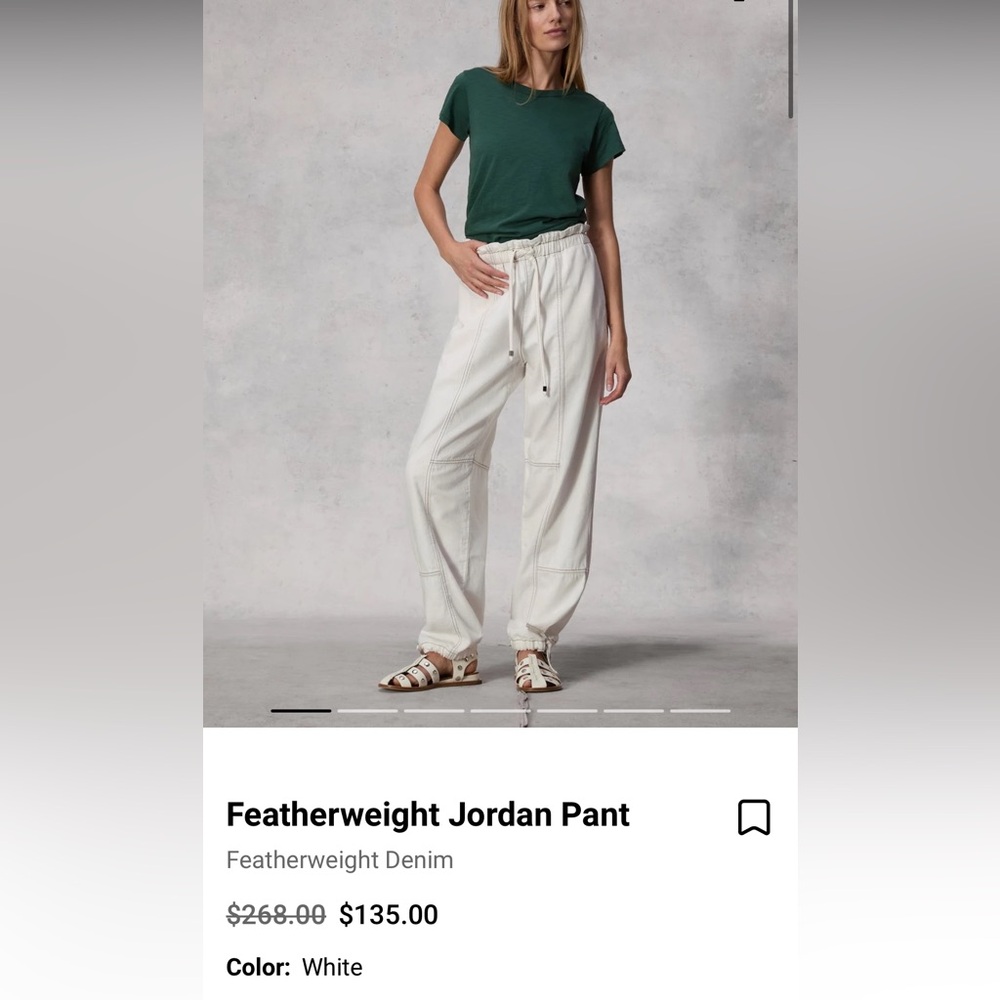 rag & bone White Featherweight Jordan Pants